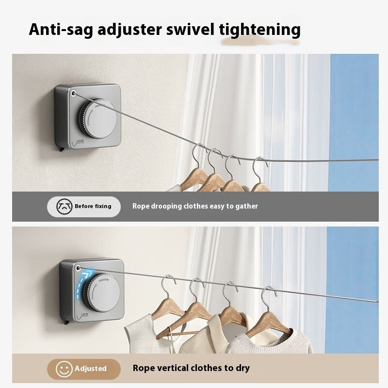 Telescopic Wall-Mounted Clothesline in Stainless Steel | Skanto