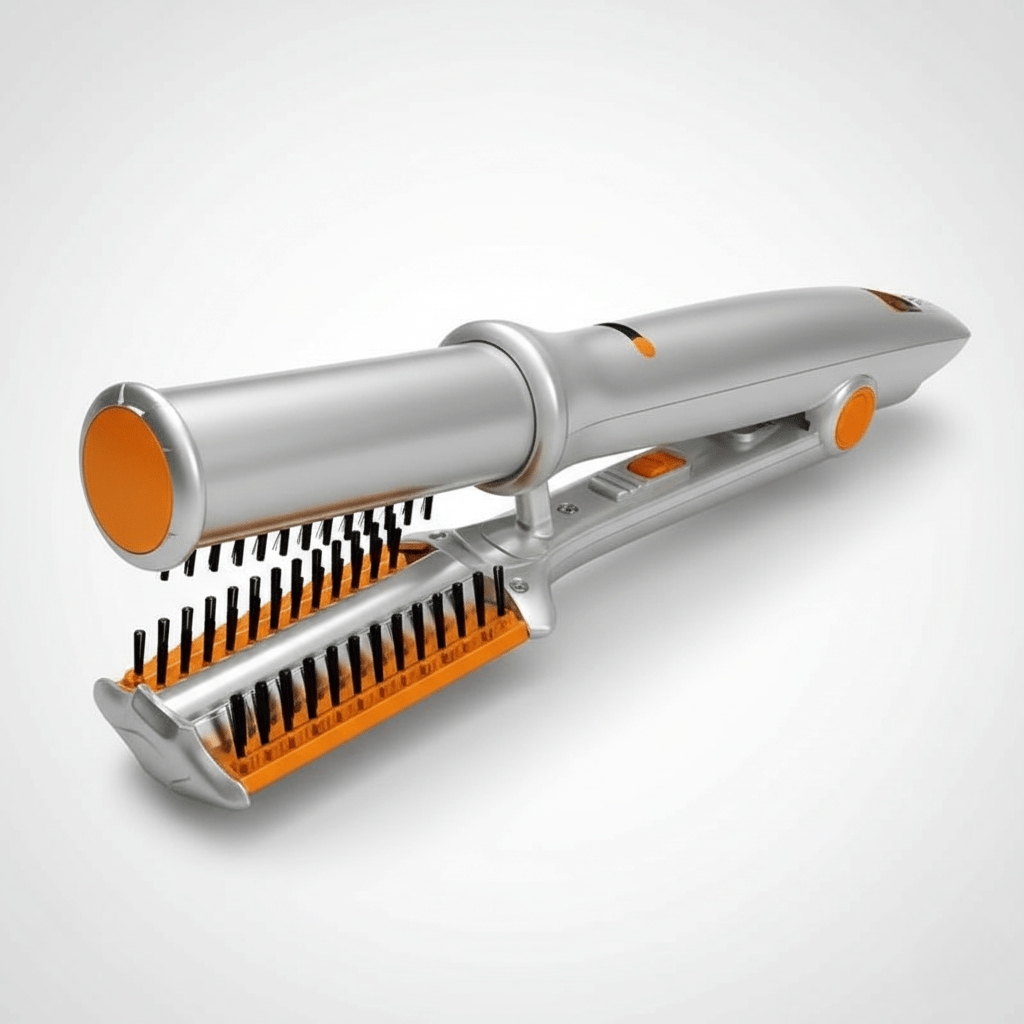 2-in-1 rotating hairbrush for effortless styling