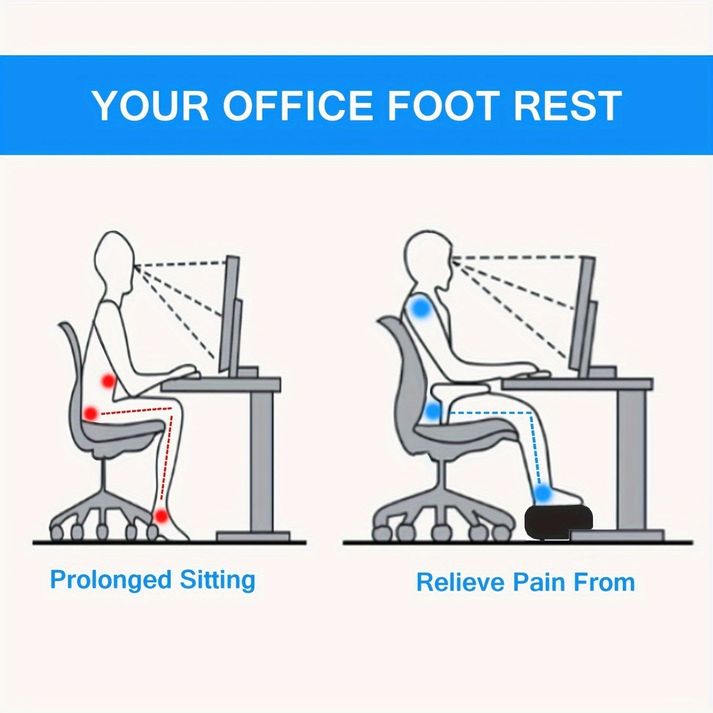 Skanto | Ergonomic Footrest with Memory Foam – Adjustable & Non-Slip