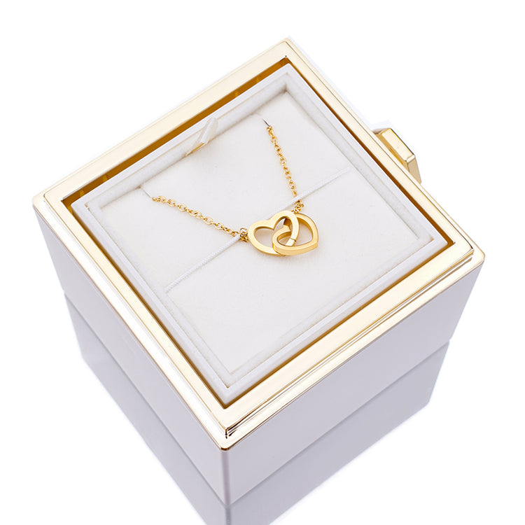 Skanto | [Ideal Gift] Eternal Rose Box - With Engraved Necklace & Artificial Rose