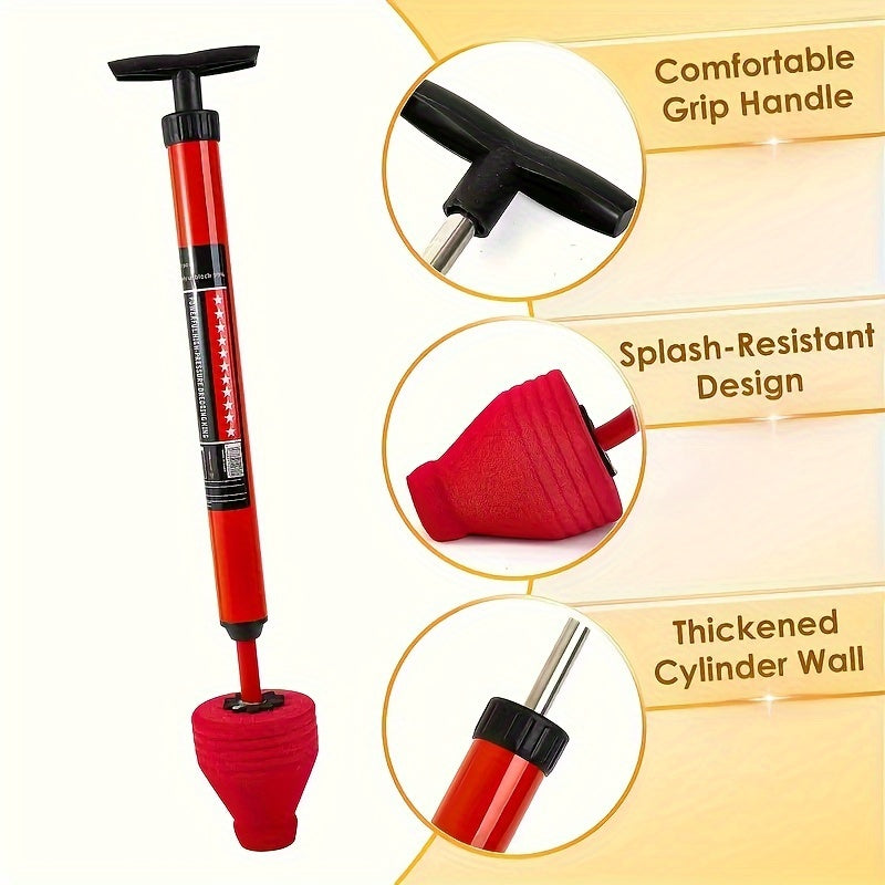 Skanto | Heavy-Duty Pneumatic Toilet Cleaner - High-Pressure Drain Cleaner with Humanized Pump Design, Rubber Material, Commercial Tool for Removing Toilet, Sink, and Pipe Clogs.