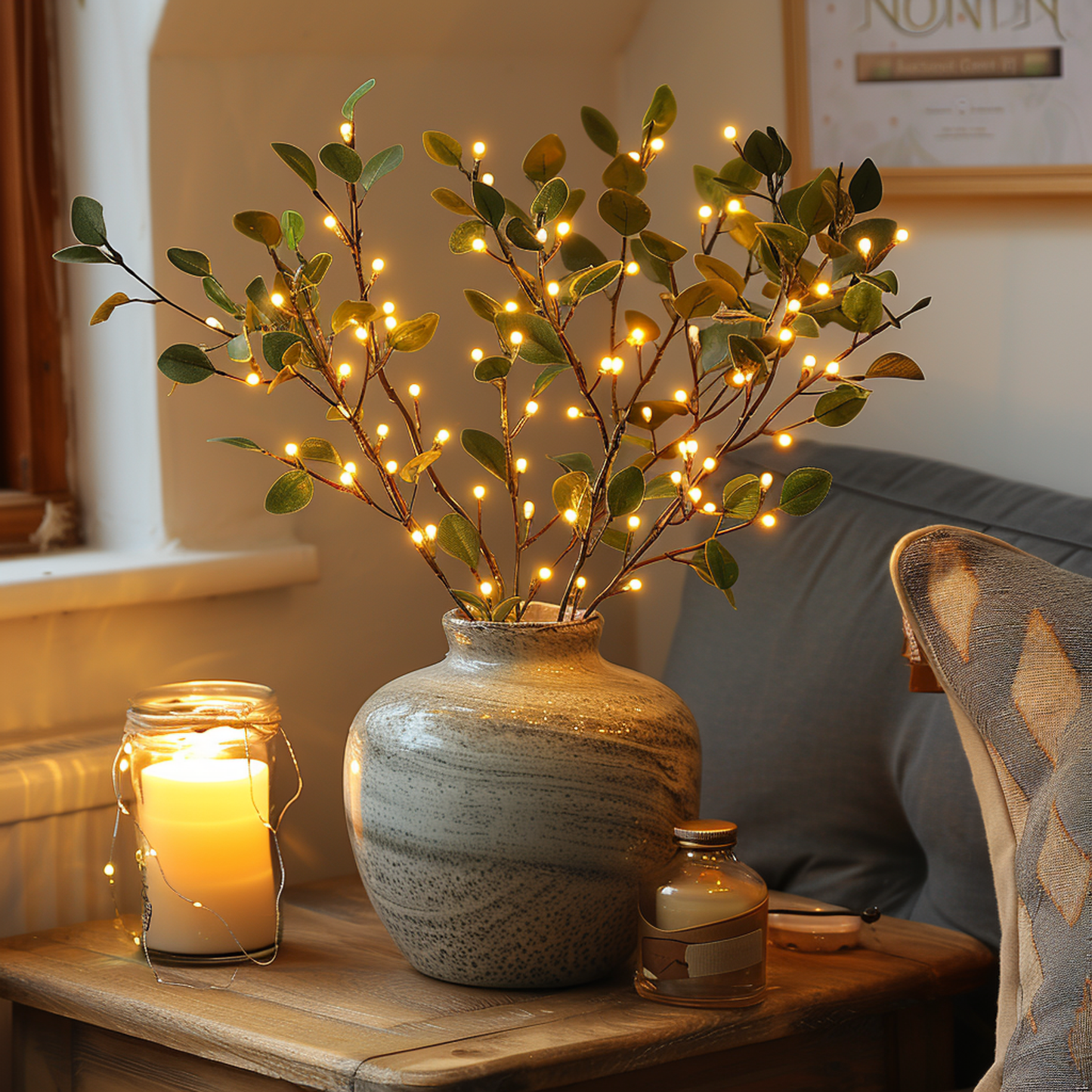 BowLift | OlivaFairy Mood Lamp with Olive Branches and LED Lighting