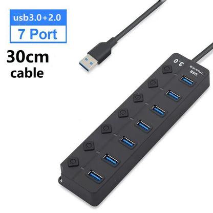 Skanto | 7-Port USB 3.0 Hub with Power Switch – PortMaster (1+1 FREE)