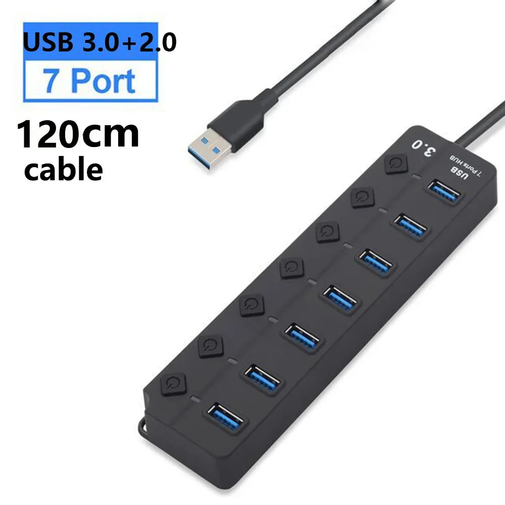 Skanto | 7-Port USB 3.0 Hub with Power Switch – PortMaster (1+1 FREE)