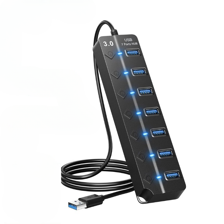 Skanto | 7-Port USB 3.0 Hub with Power Switch – PortMaster (1+1 FREE)