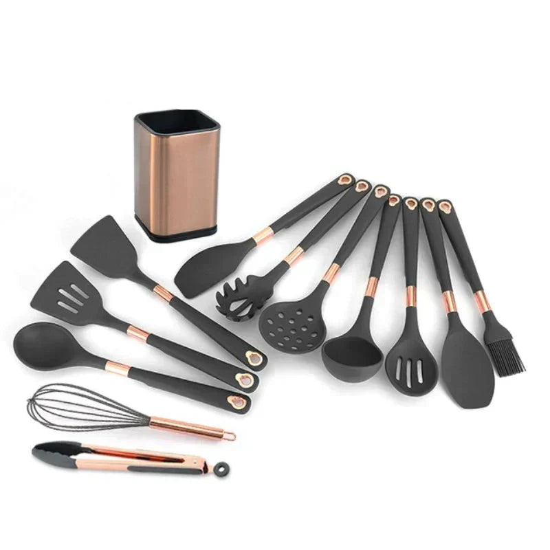 EliteCook - 12-piece gold-coated kitchen utensil set Bowlift
