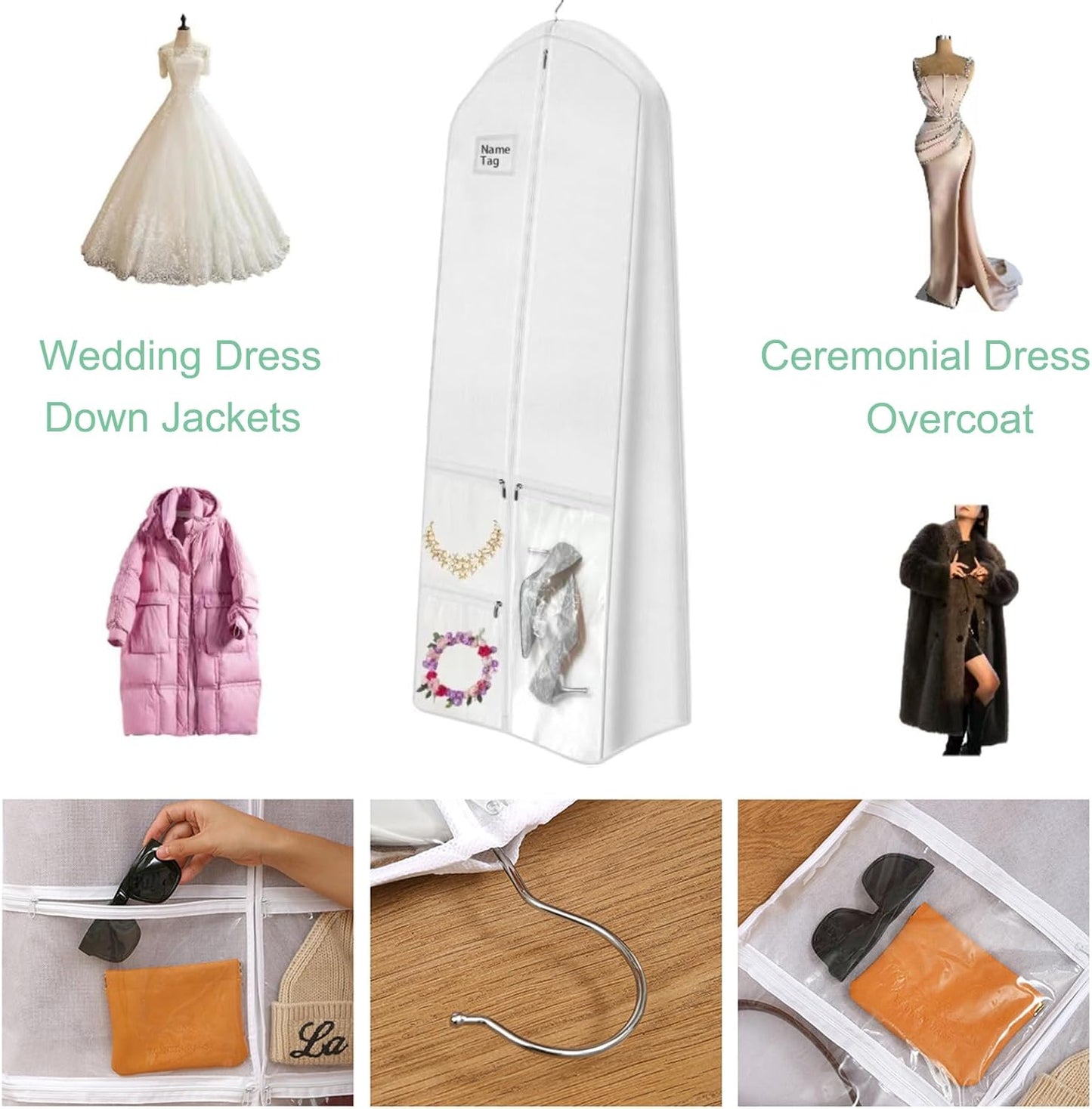 BowLift | Full-Length Wedding Dress Storage Set – Dustproof Bridal Gown Cover (1+1 FREE)