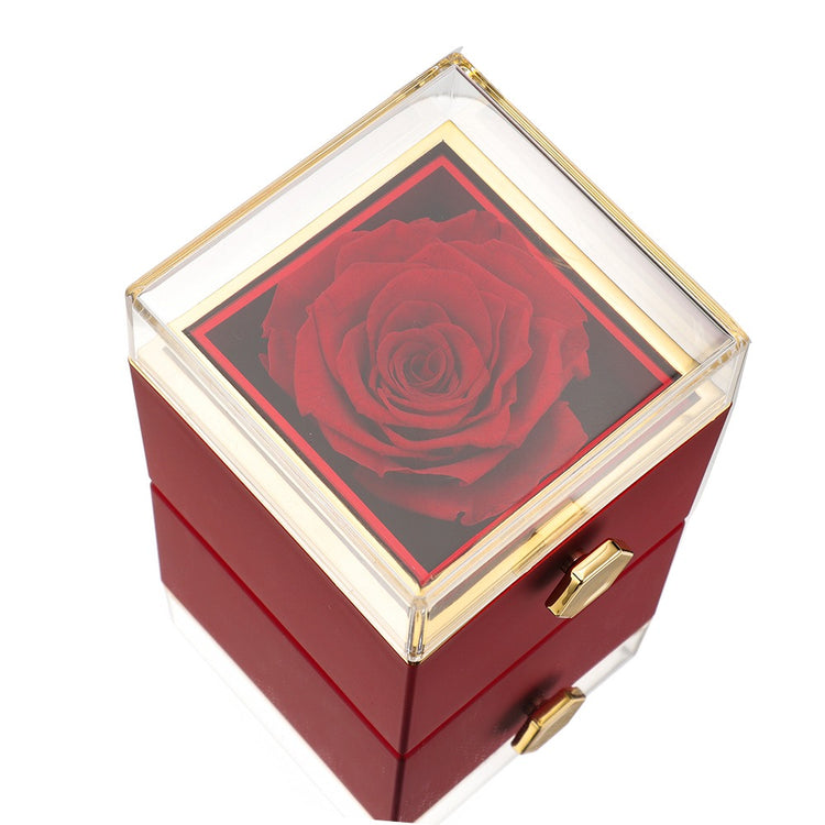 Skanto | [Ideal Gift] Eternal Rose Box - With Engraved Necklace & Artificial Rose