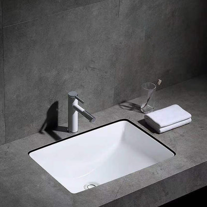 BowLift | Modern Under-mount Sink Oval Porcelain with Pop-Up Drain Sink