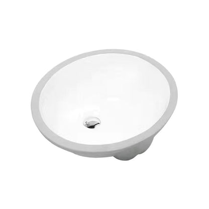 BowLift | Modern Under-mount Sink Oval Porcelain with Pop-Up Drain Sink