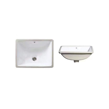 BowLift | Modern Under-mount Sink Oval Porcelain with Pop-Up Drain Sink