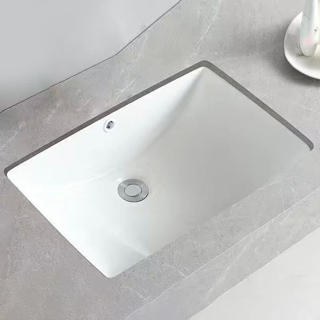 BowLift | Modern Under-mount Sink Oval Porcelain with Pop-Up Drain Sink