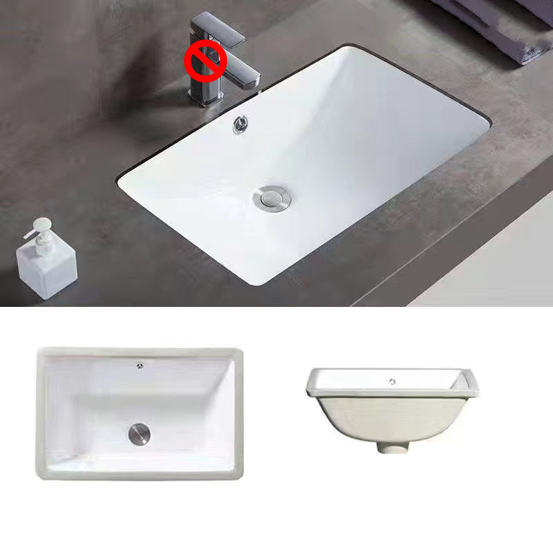 BowLift | Modern Under-mount Sink Oval Porcelain with Pop-Up Drain Sink