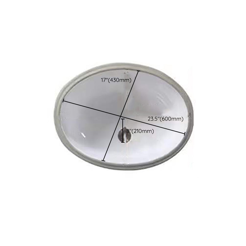BowLift | Modern Under-mount Sink Oval Porcelain with Pop-Up Drain Sink