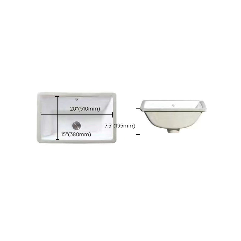 BowLift | Modern Under-mount Sink Oval Porcelain with Pop-Up Drain Sink