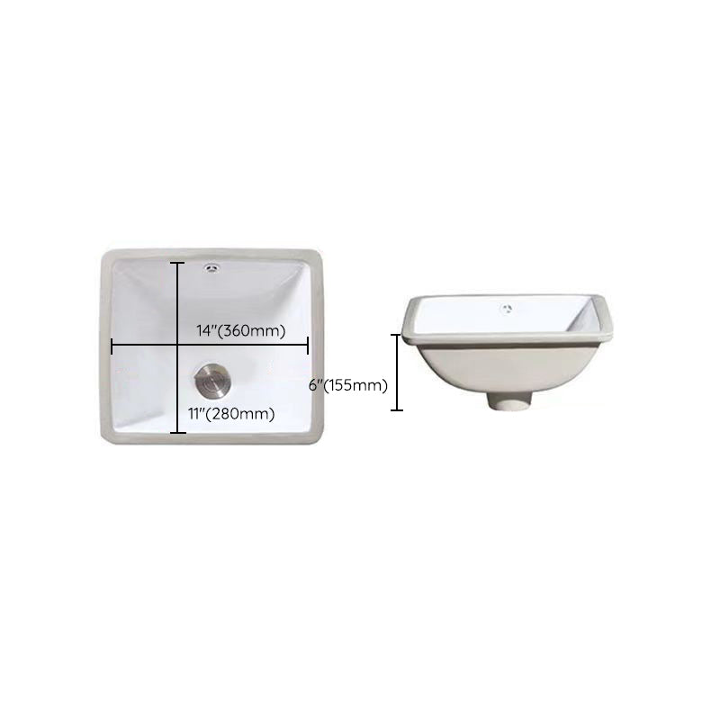 BowLift | Modern Under-mount Sink Oval Porcelain with Pop-Up Drain Sink