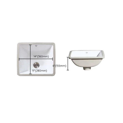 BowLift | Modern Under-mount Sink Oval Porcelain with Pop-Up Drain Sink