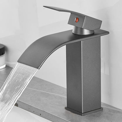 BowLift | Modern Bathtub Faucet Waterfall Spout Lever Handle Brass Sink Faucet