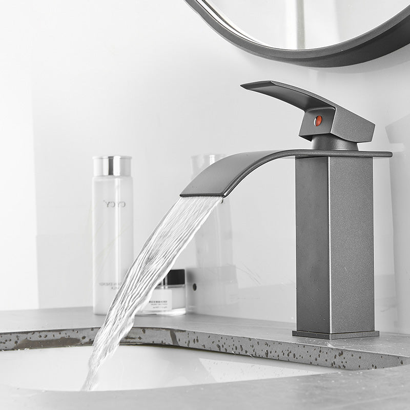 BowLift | Modern Bathtub Faucet Waterfall Spout Lever Handle Brass Sink Faucet