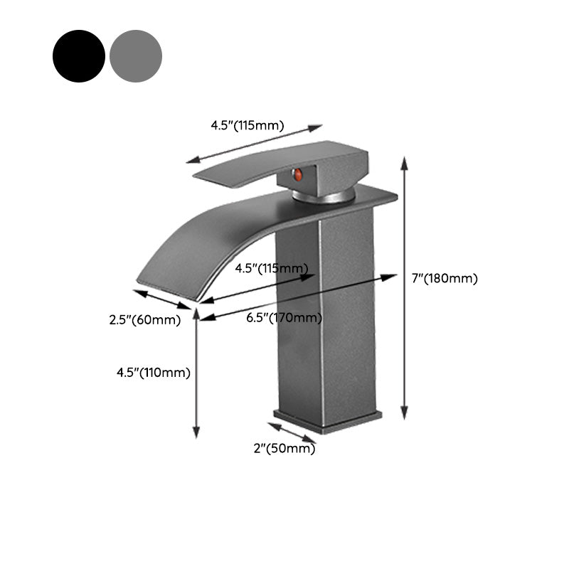 BowLift | Modern Bathtub Faucet Waterfall Spout Lever Handle Brass Sink Faucet