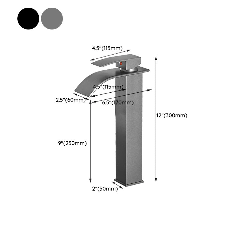 BowLift | Modern Bathtub Faucet Waterfall Spout Lever Handle Brass Sink Faucet