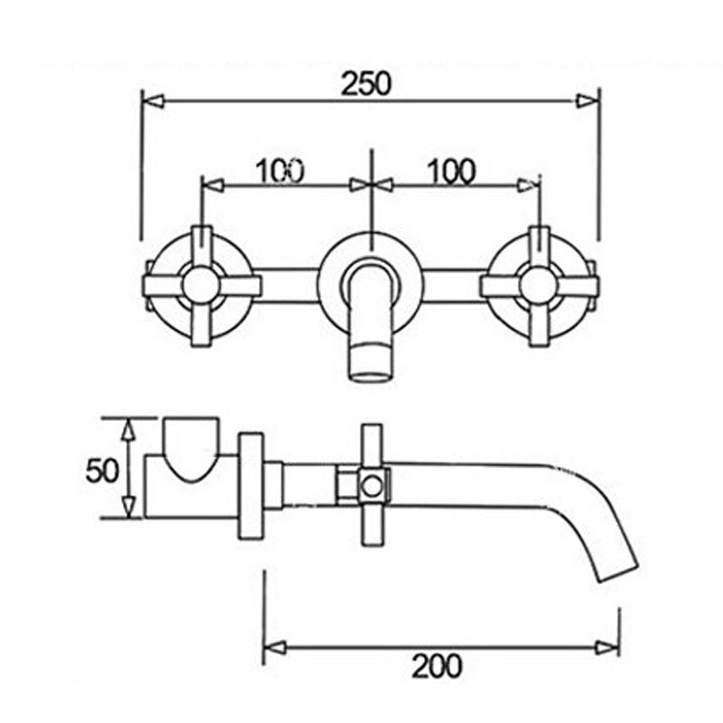 BowLift | Modern Wall-Mounted Faucet Bathroom Lever Bathtub Faucet