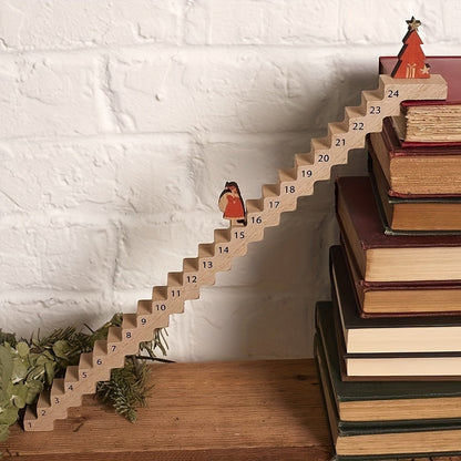 Skanto Skanto | Wooden Advent Calendar – 24-Day Countdown Ladder for Table Decoration