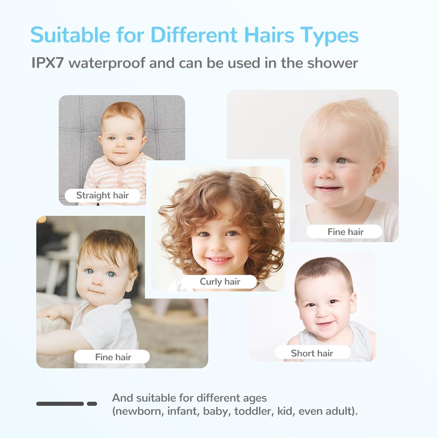 Baby Hair Clipper with Vacuum System – Waterproof Rechargeable Hair Clipper with Storage Box | Karnz