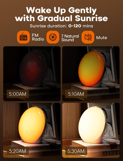 Skanto | GlowRise Natural Sunrise Alarm Clock with Sunrise & Sunset Simulation
