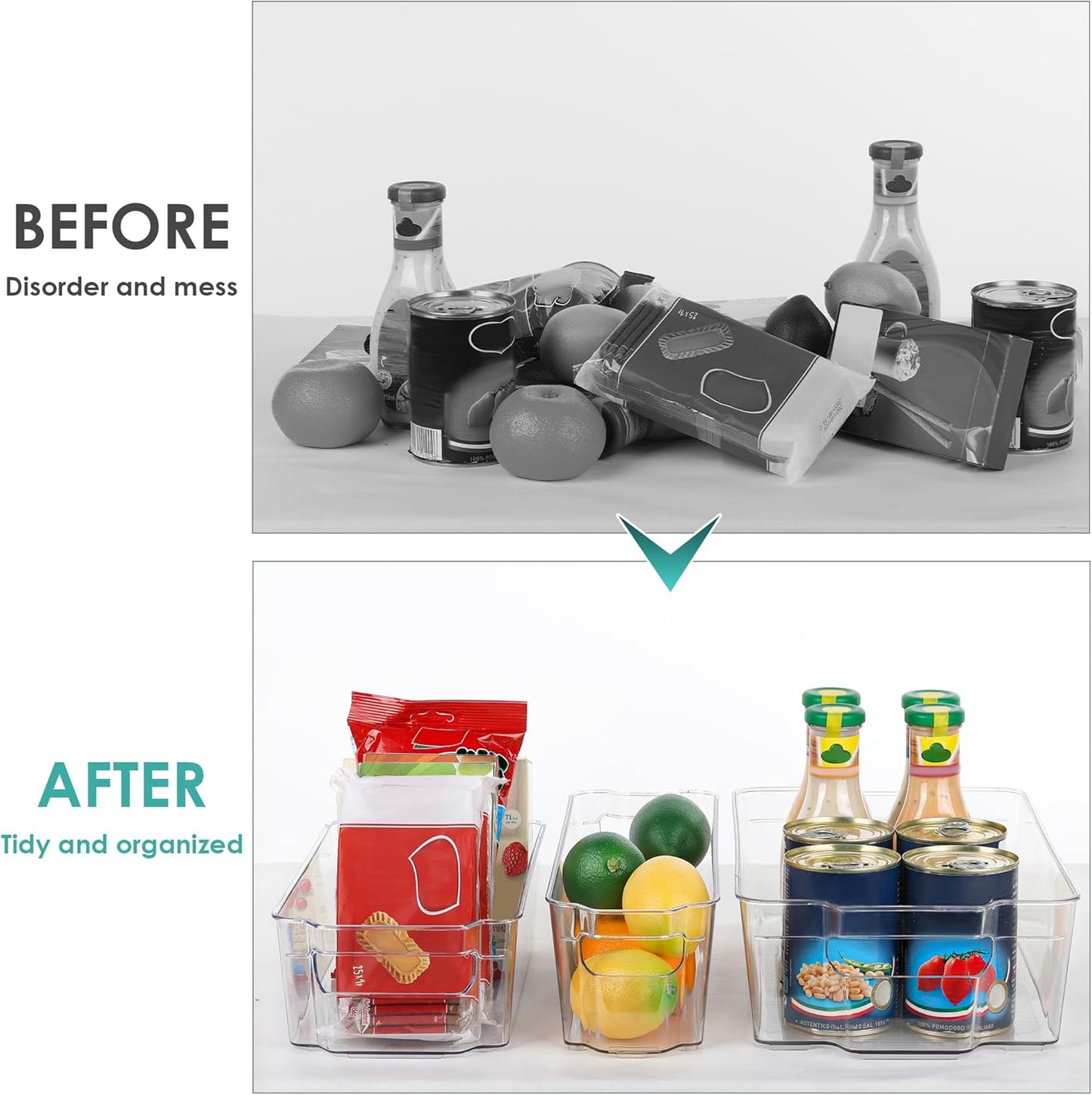 Skanto | Clear Fridge Storage Boxes (4 Pieces) - Coolorganize