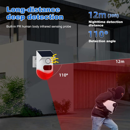 BowLift | Solar Motion Sensor Alarm with 120dB Siren and LED Strobe – Feronix