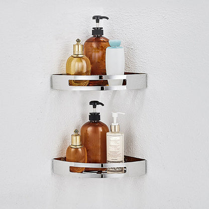 BowLift | Polished Chrome Modern Bathroom Accessories Set Stainless Steel Triangular Shower Shelf