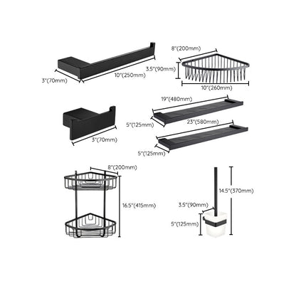 BowLift | 5-piece Modernism Bathroom Accessory Set in Matte Black Stainless Steel