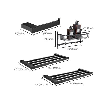 BowLift | 5-piece Modernism Bathroom Accessory Set in Matte Black Stainless Steel