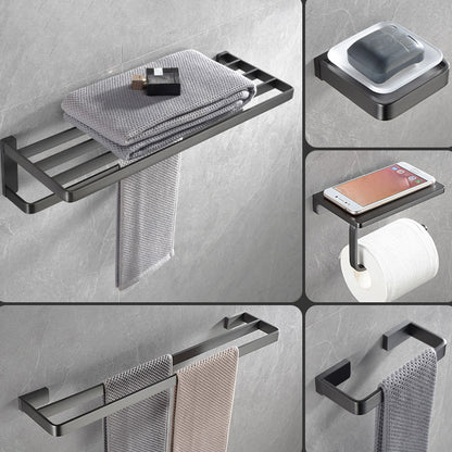 BowLift | Gray metal modern bathroom accessories as a single item or as a set