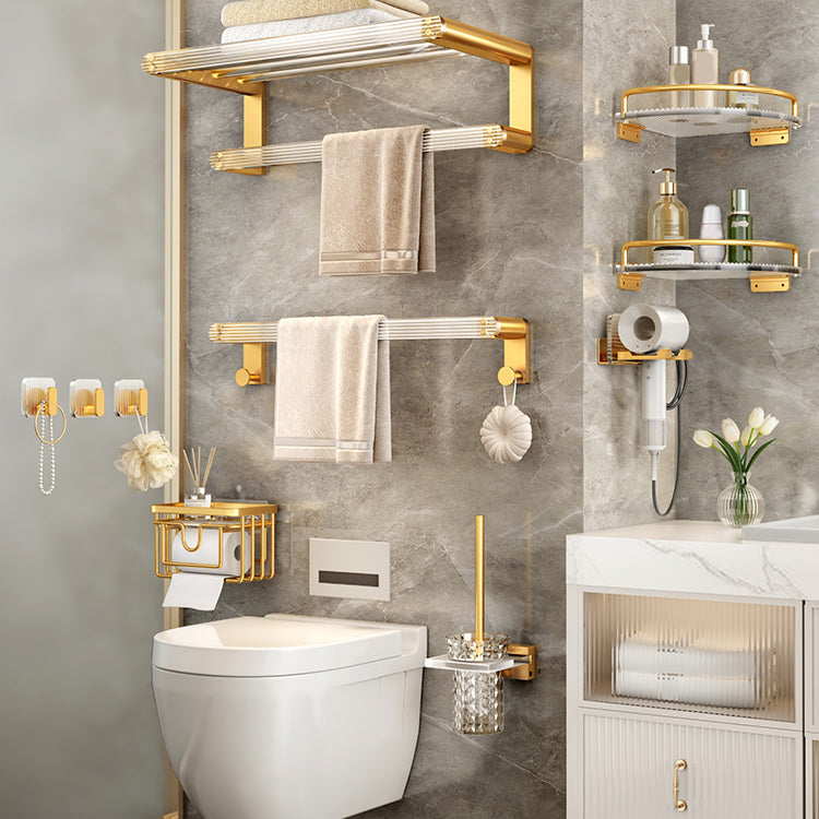 BowLift | Modern Golden Bathroom Accessories Single Piece or in Set with Bathroom Shelf