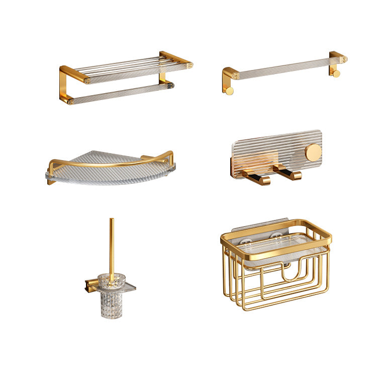BowLift | Modern Golden Bathroom Accessories Single Piece or in Set with Bathroom Shelf