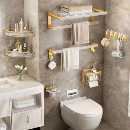 BowLift | Modern Golden Bathroom Accessories Single Piece or in Set with Bathroom Shelf