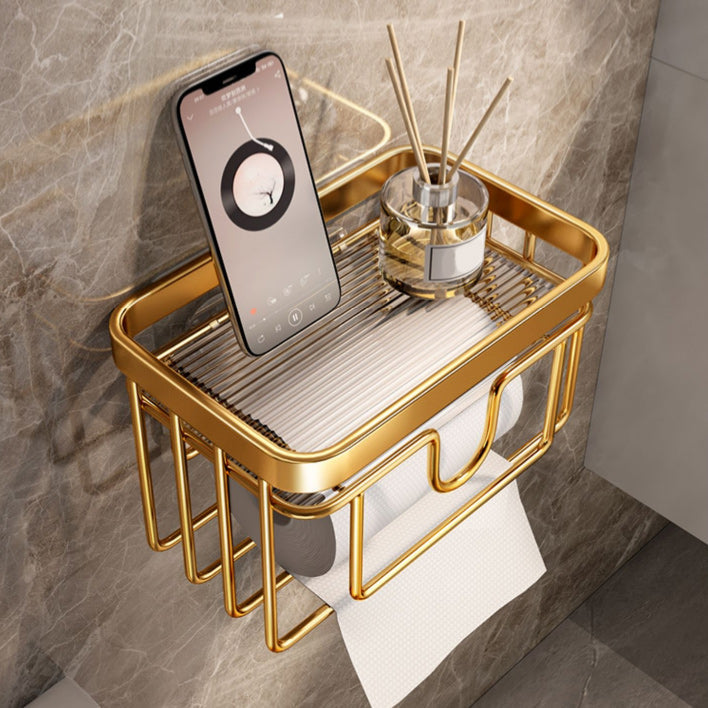 BowLift | Modern Golden Bathroom Accessories Single Piece or in Set with Bathroom Shelf