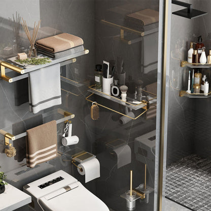 BowLift | Modern Bathroom Accessory Set Bathroom Shelf Gold Towel Holder Bathroom Hardware Set