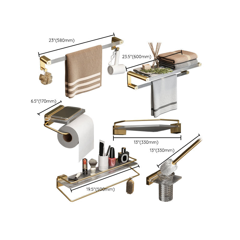 BowLift | Modern Bathroom Accessory Set Bathroom Shelf Gold Towel Holder Bathroom Hardware Set