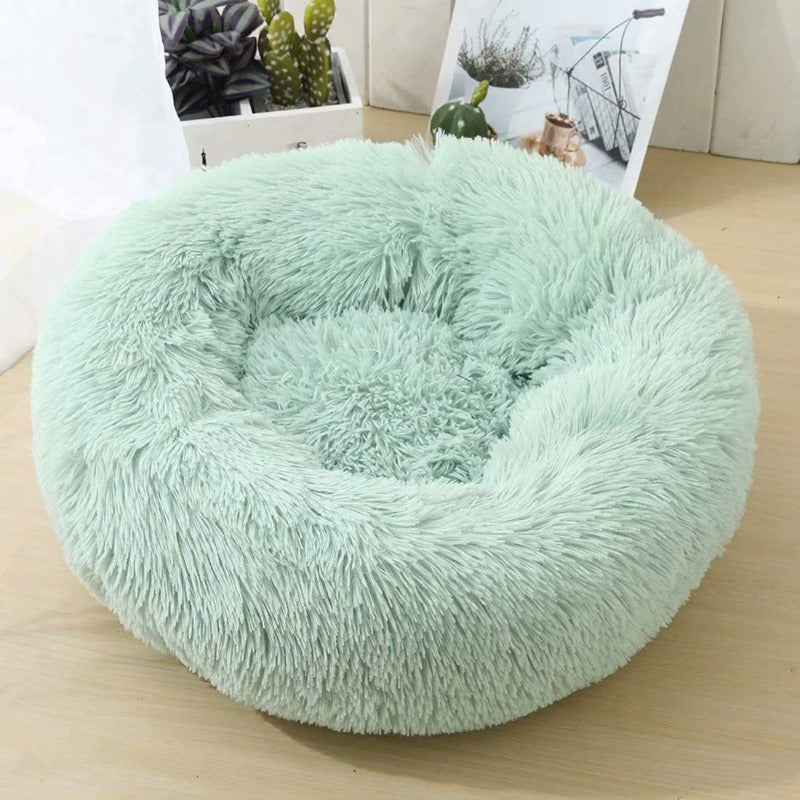 Brehn | Round Plush Calming Donut Dog Bed for Small to Large Dogs