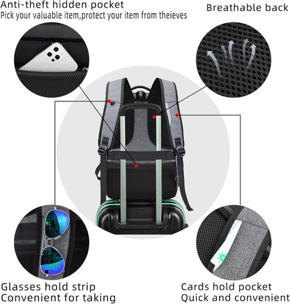Water-Resistant Travel Laptop Backpack with USB Port & Organised Storage | Bowlift