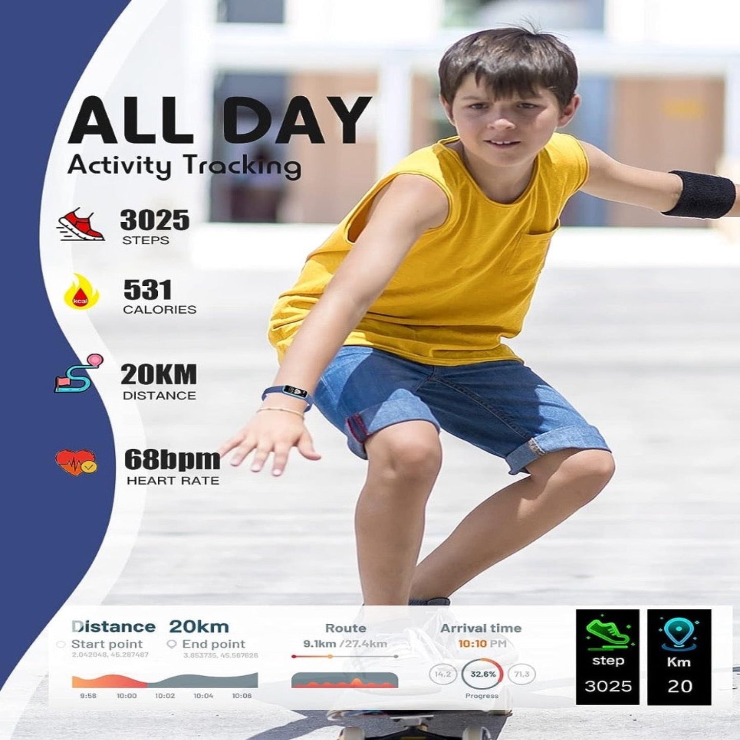Kids' smartwatch with GPS, fitness tracking and health functions – Viona