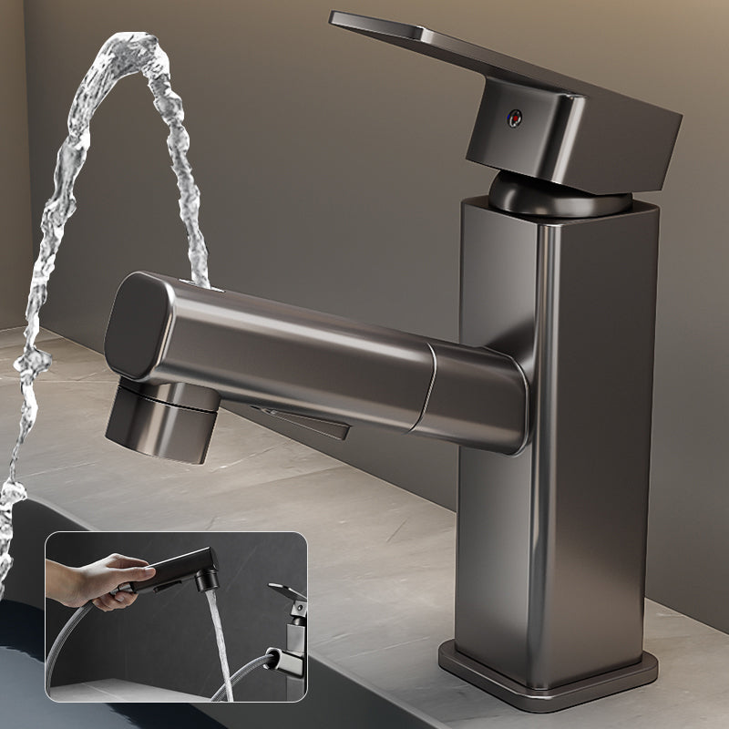 BowLift | Bathroom Vessel Faucet Swivel Spout Single Handle Faucet with Pull-Out Spray Head