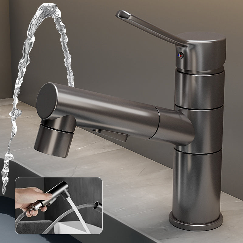 BowLift | Bathroom Vessel Faucet Swivel Spout Single Handle Faucet with Pull-Out Spray Head