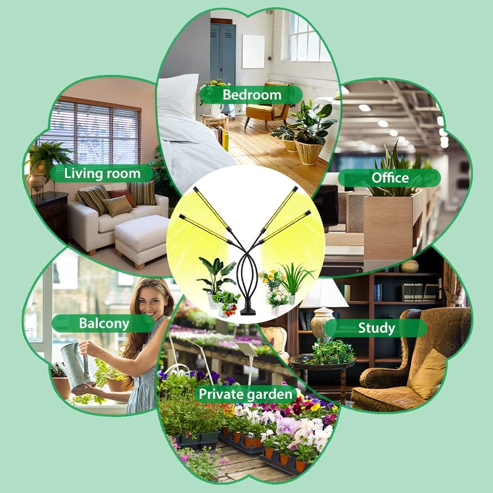 Skanto | Grow Light with 4 Flexible Arms and Dimmer for Indoor Gardens