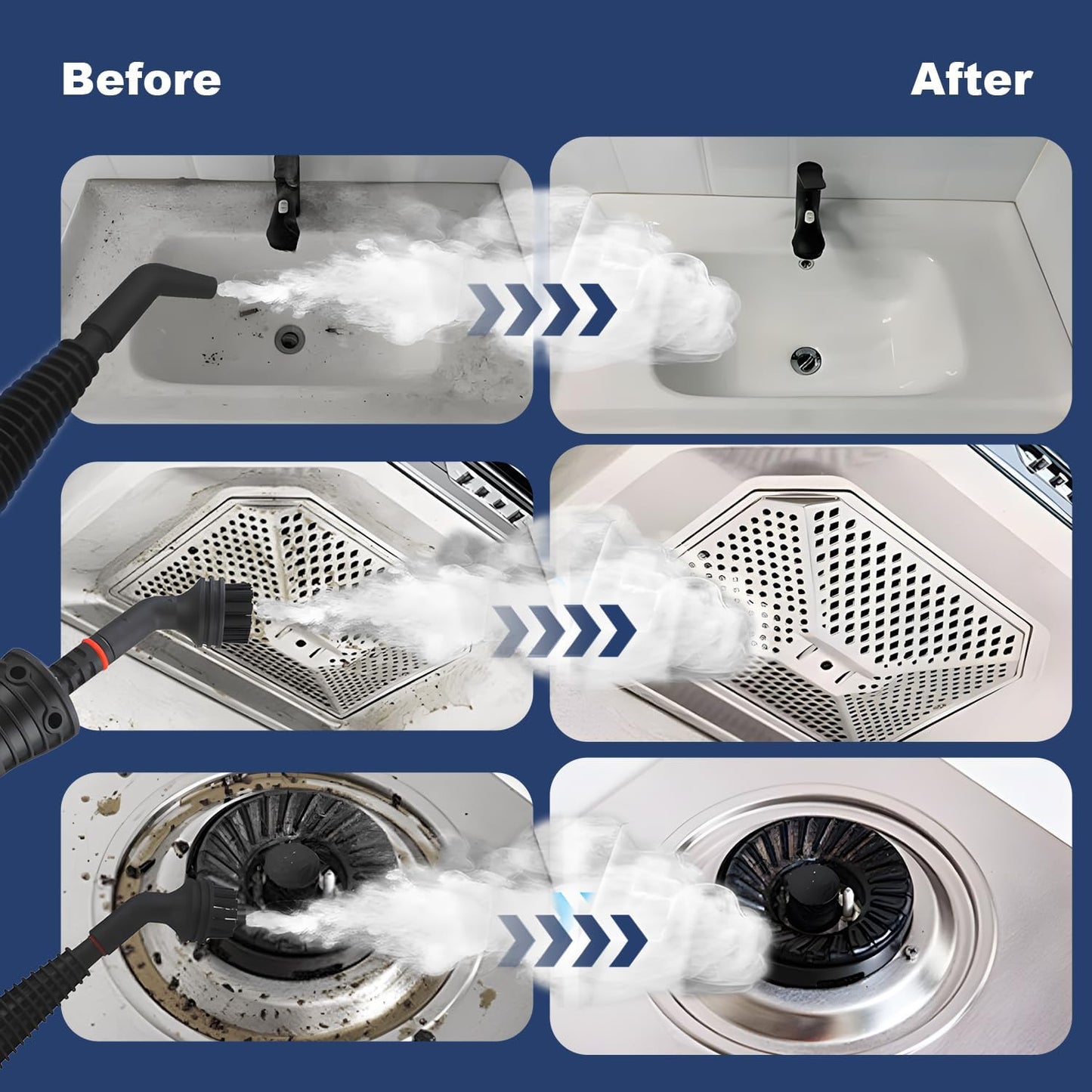 High-pressure handheld steam cleaner with 8-piece accessory set – Valtira