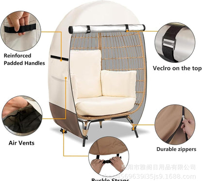 BowLift | Waterproof Egg Chair Cover with Double Zipper – Solara