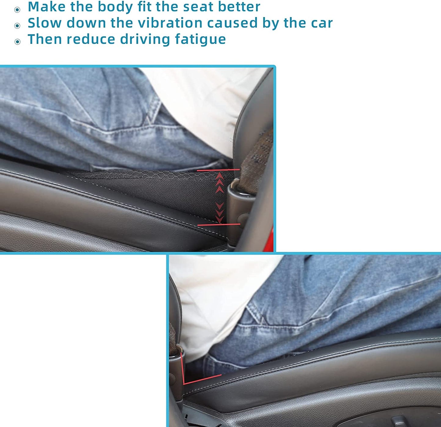 Car seat cushion for smaller drivers